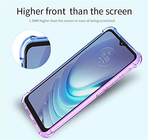 Miniatura 6 de Funda para teléfono celular Motorola Moto G Stylus 5G (2021), color rosaverde azulado a prueba de golpes, TPU suave silicona