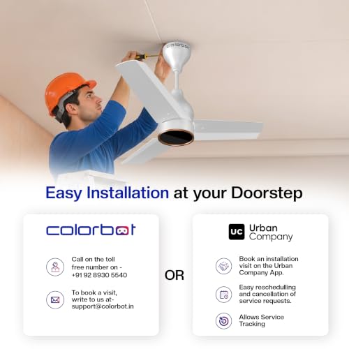 Image of Colorbot Prizma BLDC Ceiling Fans 900mm | BEE 5 Star Rated 850 RPM | Savings up to 67% | Remote Control (Boost, Timer, Reverse Mode) | 4 Years Warranty | Arctic White (New Launch)