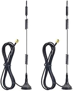 [Upgraded] Dual Band WiFi 2.4GHz 5GHz 5.8GHz 12dBi Magnetic Base SMA Male Antenna for WiFi Router Signal Booster Repeater Range Extender Wireless Network Card USB Adapter Security IP Camera- 2Pack
