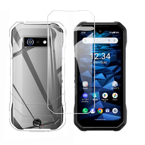 �y1���K���X�t�B����+1��TPU �V���R�� �P�[�X�z�Ή� DuraForce EX KY-51D �p�� �K���X�t�B���� DuraForce EX KY-51D �t���ی�t�B���� �����ߗ� �C�A�[�� ��U�h�~ DuraForce EX KY-51D �N���A 