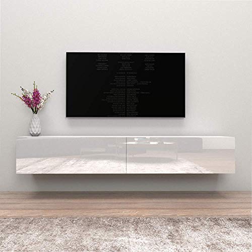 Meble Furniture Berno TV Stand - Wall-Mounted Entertainment Center Console for Bedroom & Living Room - Modern TV Floating Entertainment Center with Storage & Bookcase TV Stand Upto 71