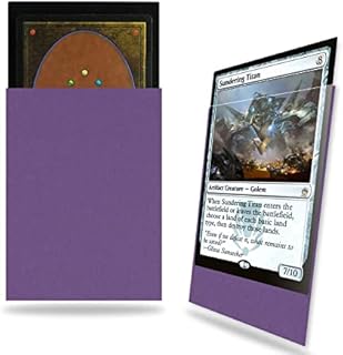 Matte MTG Card Sleeves 200 Pack, Purple Standard Card Sleeves Matte Finish, Perfect Shuffling - Protect All Your Trading Cards Collectible Cards by Fabmaker, Sturdy MTG Sleeves Never Tear