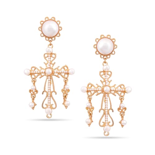 Image of Rubans Statement Drop & Dangle Earrings Stylish Trendy Jewellery Gift for Women & Girls