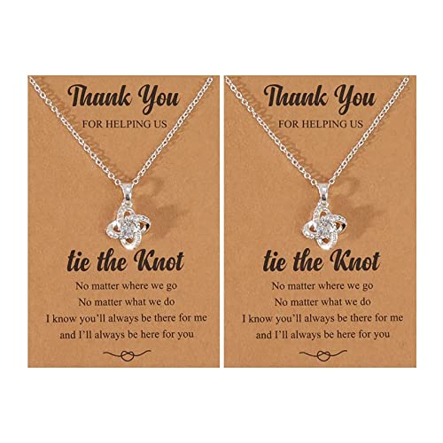 choice of all 2/4/6Pcs Collana Damigella d'Onore per Le Donne Regali Damigella d'Onore Collana con Nodo di Amore da Sposa Regali di Nozze, Altro, Altro