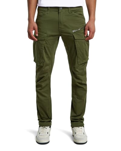 Image of G-Star Raw Men's Rovic Zip 3D Tapered, Dark Bronze /Green, 32 Regular;Classic;Straight Casual Pants