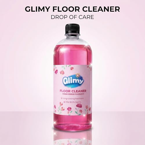 Image of GLIMY Floor Cleaner Liquid 900ml | Disinfectant | Kills 99.9% Germs | Fast-Dry, No Residue | Ocean Breeze Fragrance | For Tiles, Marble, Granite & Bathroom | Safe for Kids & Pets