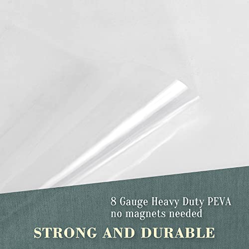 Image of No Hook PEVA Shower Curtain or Liner - 8G Heavy Duty Clear Bathroom Shower Curtain No Hooks Required, Waterproof Plastic & PVC Free, Standard Size 71 x 74, Clear