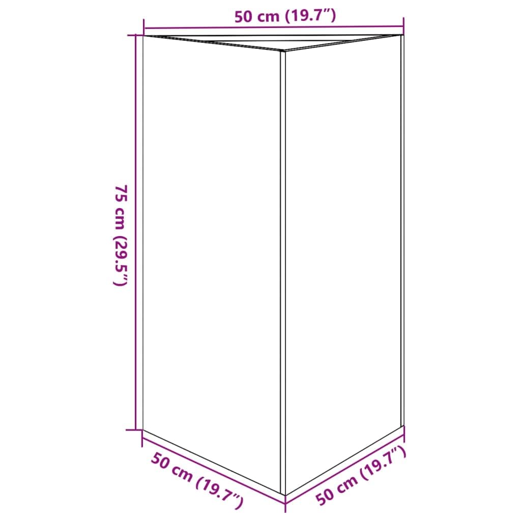 vidaXL Jardineras Triangulares 2 uds Acero Verde Oliva 50x43x75 cm, macetero, Jardinera de Exterior, Jardinera de jardín, maceteros
