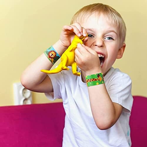 WAIZHIUA 45Pcs Slap Bracelets Slap Wrist Bands 15 Styles Cute Animal Pattern Slap Bands Snap Bands Wristbands for Kids Birthday Christmas Party Bag Fillers