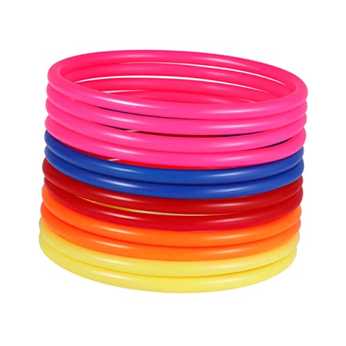 SUPVOX Educational Ring Toss Toy for Kids 32pcs Plastic Toss Rings Carnival Game Random Color
