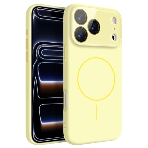 Newseego for iPhone 17 Pro Max Magnetic Soft Liquid Silicone Case, Yellow by Newseego - Used condition - US$8.60