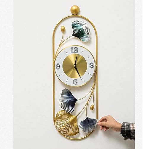 Image of FUNTEREST Decorative Metal Hanging Clock for Living Room Stylish Vintage Analog Wall Clock for Home Non-Ticking Antique Large Wall Clock for Bedroom,Office,Hall,Drawing Room (Clock - 3)