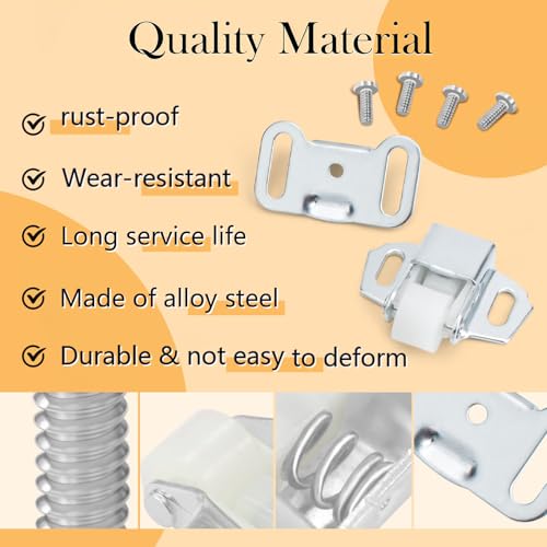 2 Pack Mailbox Replacement Roller Catch Assembly Including Screws Roller Wheel Mailbox Door replacementSpring Door Catch Latch Hardware for Imperial Mailbox Doors and Cabinet Furniture Closet Doors