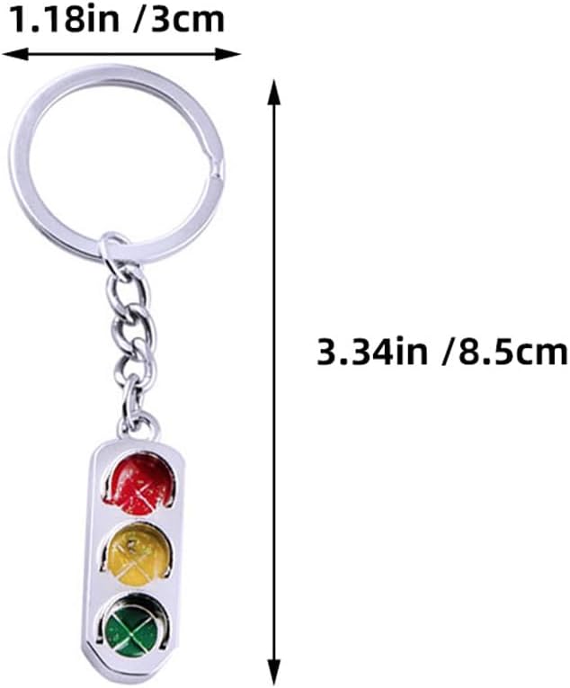 MAGICLULU 4 Pack Metal Traffic Light Keychain, 3D Signal Lamp Keyring for Car Keys, Miniature Traffic Signal Keychain Set for Backpack Purse Handbag Decor image 3