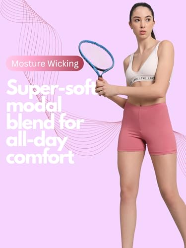 Image of Women's Workout Yoga Athletic Running Dance Gym Shorts High Waist Cheerleader Volleyball Short Pants Old Rose