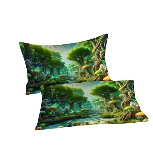 Housse de couette microfibre King aux finitions soignées imprimé plantes 3D - 7