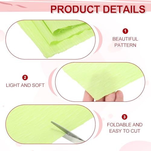 Image of MECCANIXITY Crepe Paper Roll 7.5ft Long 20 Inch Wide for Wedding Ceremony Various Large Festivals Decoration, Light Green