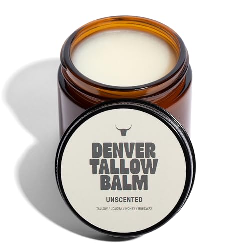 Denver Tallow Balm - Unscented - Grass Fed Beef Tallow, Organic Jojoba Oil, Raw Honey, Raw Beeswax