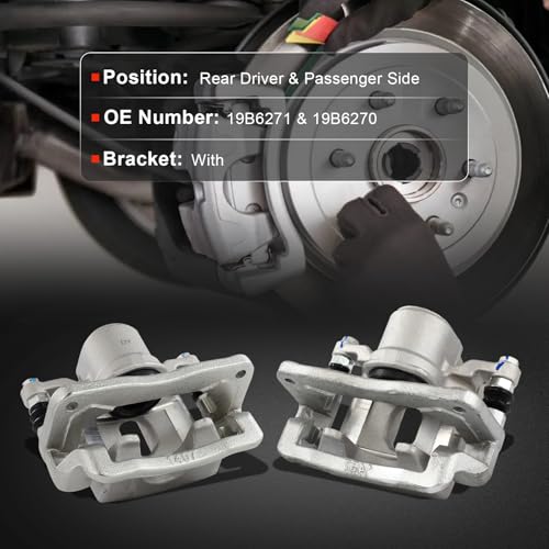 Image of cciyu Rear Left & Right Brake Calipers Assembly w /Bracket 19B6271 19B6270 2010 2011 2012 For Hyundai For Santa Fe,2011 2012 2013 For Kia For Sorento