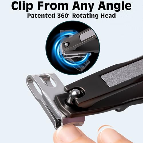 Image of Heavy Duty Toenail Clippers for Thick Ingrown Nails Fingernail Set | Ultra Sharp All-IN-ONE Kit: 15% Thicker Premium Sturdy Podiatrist Toe Nail Care Tools. Perfect Grooming Gifts with Case