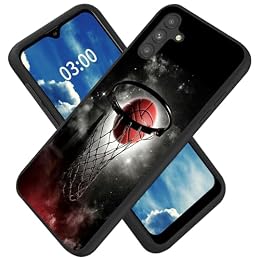 for Samsung A16 5G Case with Basketball in Galaxy Pattern Design Ultra-Thin Black Soft TPU Silicone Shock Proof Protective Phone Case for Samsung Galaxy A16 5G 6.7 inch 2025