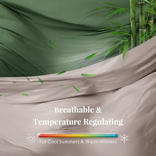 Twin/Twin XL Duvet Cover Set, 100% Viscose Derived from Bamboo, 2 Pieces, 1 Zipper Closure Duvet Cover (70"x90") and 1 Pillowcases (20"x30") Cooling & Silky Soft (Light Pink)