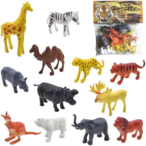 PLUSHCEWT 12 Pcs Wild Animals Toys Set Cover