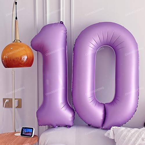 Image of 40 In Matte Lavender Purple Birthday Number 5 Helium Foil Mylar Balloon | Helium Foil Mylar, Suitable Boys' And Girls', 5st 15th Birthday Parties, Anniversary Celebration, five Balloon Purple paryt