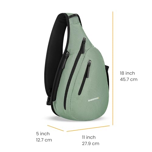 Image of Sherpani Esprit, Anti Theft Sling Bag, Crossbody Backpack (Green Aloe Mist)
