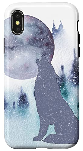 Iphone X/Xs Grey Wolf Howling At The Full Moon Case #TOP8