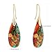 Sriomu Natural Healing Stone Fishhoop Dangle Drop Earrings Statement Gold silver earrings