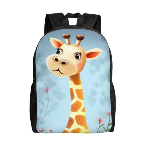 Sac à dos ordinateur portable étanche motif girafe noir taille unique pour adulte