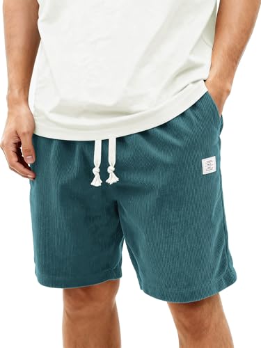 HOTake Mens Summer Shorts 7 Inch Loose Fit Corduroy Casual Shorts for Men