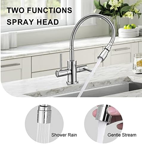 Kitchen Sink Mixer Tap Modern Pull Down Design Flexible Hose Dual Spay Mode 360 Swivel Spout Two Handle Monobloc Faucet Taps Mixer Chrome