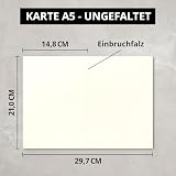 Kartki składane DIN A5 – naturalna biel – 1000 sztuk – zaproszenia – karty z menu – podwójne – puste – 14,8 x 21 cm – marka FarbenFroh by Gustav Neuser