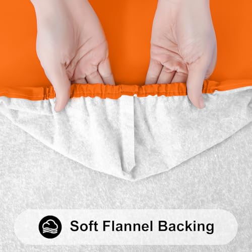 Smiry 3 Pack Rectangle Table Cloth, Elastic Fitted Flannel Backed Vinyl Tablecloths for 6ft Folding Tables, Waterproof Wipeable Table Covers for Indoor, Outdoor, Camping and Picnic (Orange, 30"x72") by Smiry - Used condition - Image 3