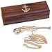 Solid Brass/Copper Boatswain (Bosun) Whistle with Rosewood Box 5" Brass
