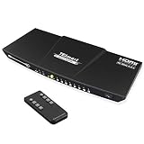 【HDMI Splitter 2 In 8 Out】 Distribuye la señal de video y audio de 1 de los 2 canales a 8 dispositivos de visualización diferentes como máximo, y nos permite disfrutar de la imagen original sin pérdida de píxeles. La carcasa de aleación de aluminio tiene un buen rendimiento de disipación de calor y es propicio para la transmisión de señales.