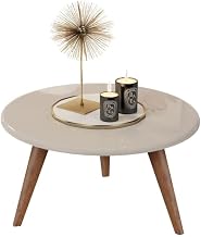 Mesa Centro Tripé Tampo MDF 52cm Tati Mesinha Redonda (Off White)