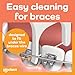 Plackers OrthoPick® Floss Picks Designed for Braces, Tuffloss® Made Without PTFE, FlipPick® Clean Between Brackets, 36 Count (4 Pack)