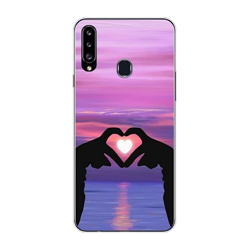 KARTXITAI Case Compatible with Samsung Galaxy A20s,Shockproof Slim Thin Silicone Protective Anti-Fingerprint Anti-Scratch Anti-Fall Phone Cover - Love,Sky,Sunset,Glow,Lovers