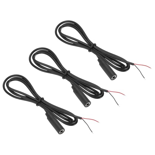 Image of sourcing map 3 Pcs 2.5mm Female Jack to Bare Wire Open End Replacement 28AWG TRS 2 Pole Stereo 0.1" Mono Audio Cable Plug Jack Plug 32.5mm for Earphone Headphone Cable Repair, 1m/39.4inches
