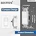 BESTTEN 4 Pack 3-Way Decorator Light Switch with Wallplate, 15A 120/277V, On/Off Rocker Paddle Interrupter, Electrical Wall Light Switches, Single Pole or Three Way, UL Listed, White