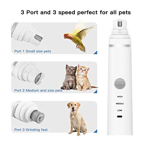 Dog Nail Grinder and Cordless Fur Trimmer | 2 in 1 Grooming Tool for Pets | Cut Claws and Fur at Home | Quiet, USB Rechargeable, Washable | Pet Claw Care plus Precision Hair Clippers - Image 5