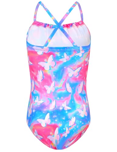 Image of TENVDA Girls Swimsuit Summer Beach Sport Halter Bathing Suits One Piece Swimwear for 2-12 Years Old Kids