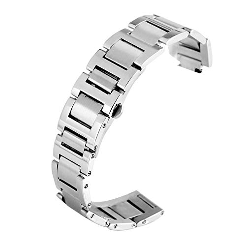 Bracelet montre 11mm acier argent avec fermoir papillon caché