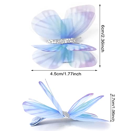 Honbay 6Pcs Colorful Chiffon Butterfly Hair Clips Insect Hair Clips Organza Wings Hair Clips Fairy Hairpins Photography Hairpins Cute Hair Accessories For Women And Girls #TOP1