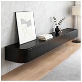 🏠【Diseño Elegante y Seguro】El diseño moderno y elegante de esta unidad de TV flotante realza la decoración de cualquier hogar. Las esquinas redondeadas agregan una capa adicional de seguridad, protegiendo a los miembros de la familia de golpes y lesiones accidentales.