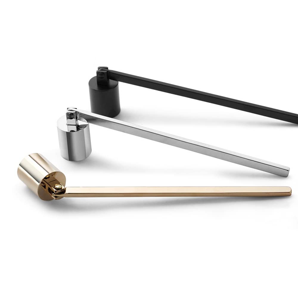 Éteignoir à Bougie En Acier Inoxydable Noir - Long Manche 17 Cm - Pour Bougies D'Aromathérapie Et Décoratives