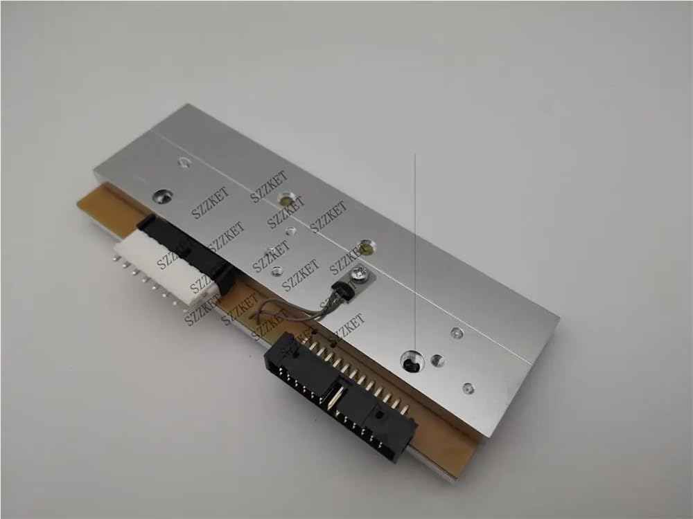 Underside view of the thermal printhead showing the circuit board and connectors.